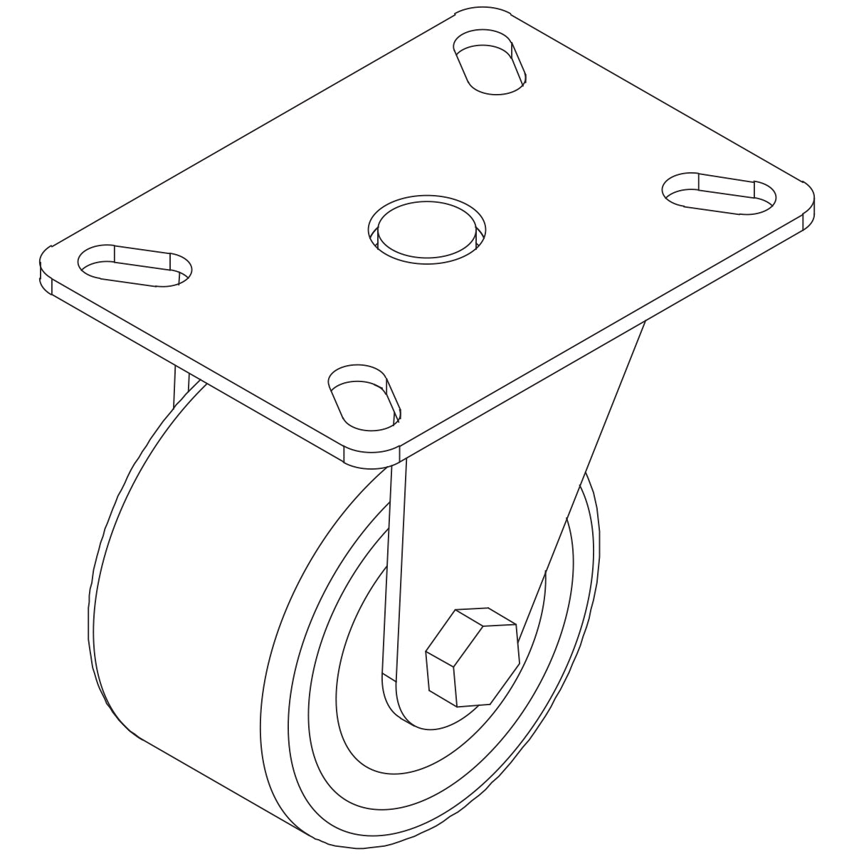 Vertiv 7208-E Locking and Non-Locking Casters, 800 lb Load Capacity, Black, Set of 4