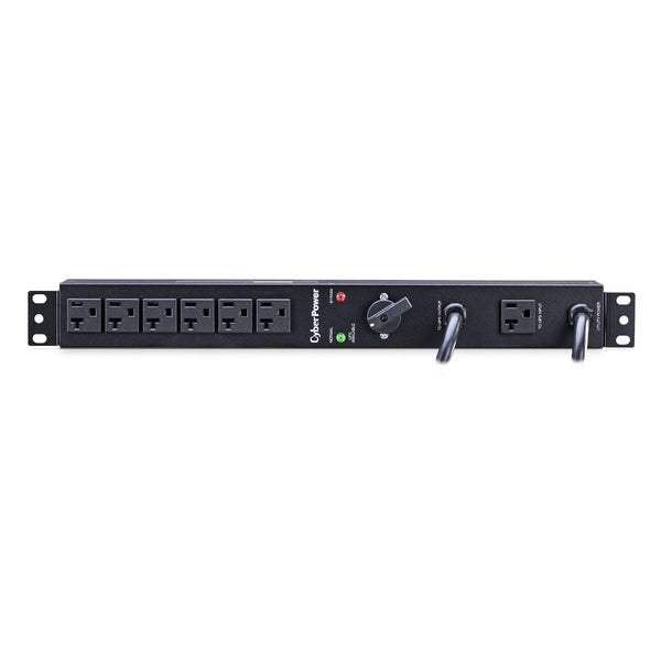 PDU de dérivation de maintenance CyberPower MBP20A6, 1U, 120 V, 20 A, (2) entrées NEMA 5-20P, (6) prises NEMA 5-20R à l’arrière, cordon de 6 pi