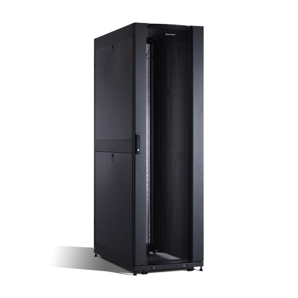 Armoire de rack pour serveurs 42U CyberPower CR42U11001, 600 mm de largeur, 1070 mm de profondeur, portes perforées, roulettes