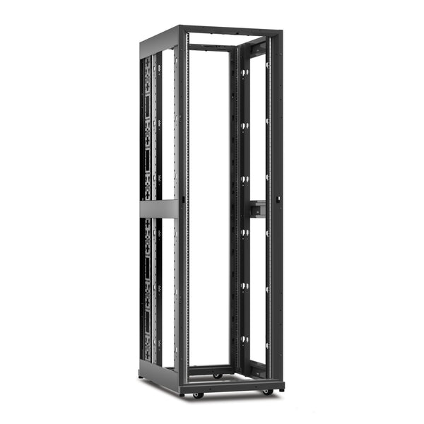 Armoire de baie pour serveurs APC NetShelter AV AR3812 42U, 600 mm L x 806 mm P, sans panneaux latéraux, toit ni portes, rails filetés 10-32, noire