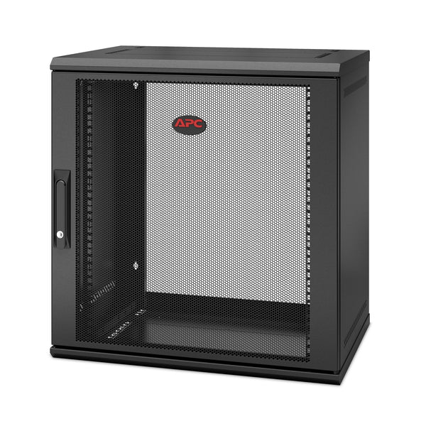 APC NetShelter WX AR112SH4 12U Wall-Mount Rack Enclosure, 400 mm D, Single Hinged, Switch Depth, Pre-Assembled