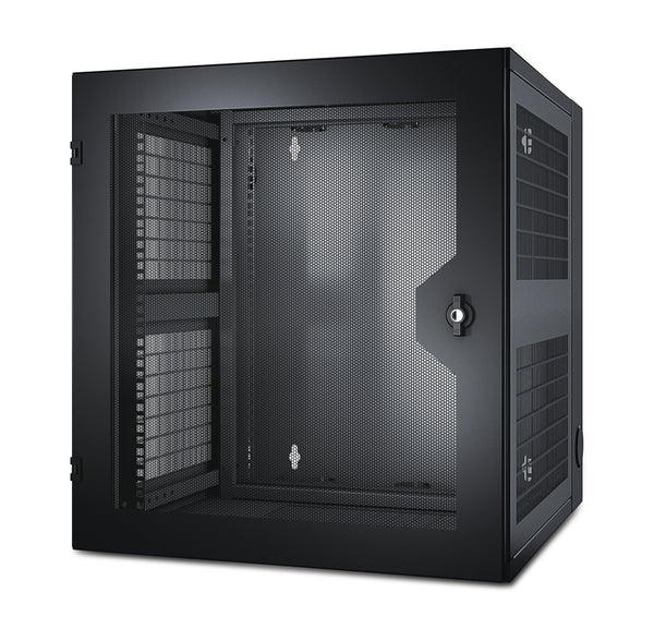 APC NetShelter AR100HD 13U Wall-Mount Rack Enclosure, Vented Door, Double Hinged, Server Depth
