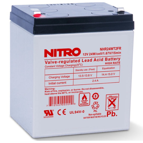 12V 5.3Ah High Rate UPS Battery, Nitro NHR24WT2FR