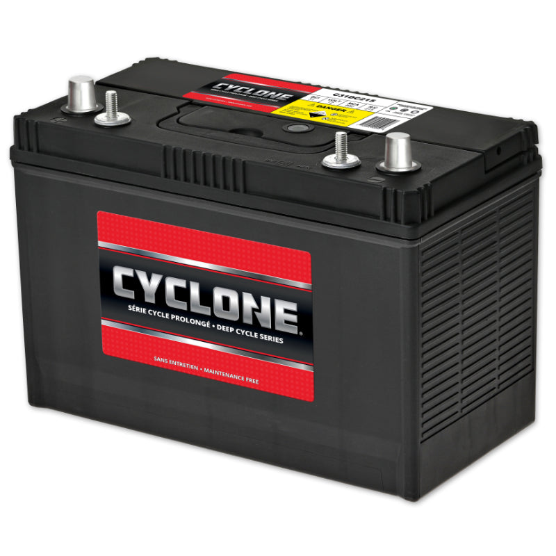 12V Group 31 Marine Deep Cycle Battery, 215 min RC, Cyclone C31DC215