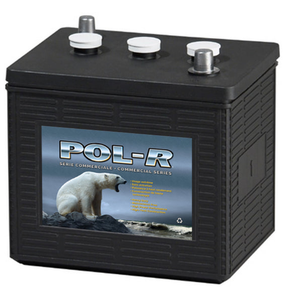 6V Group 1 Commercial Starting Battery, 630 CCA, Pol-R P1-63