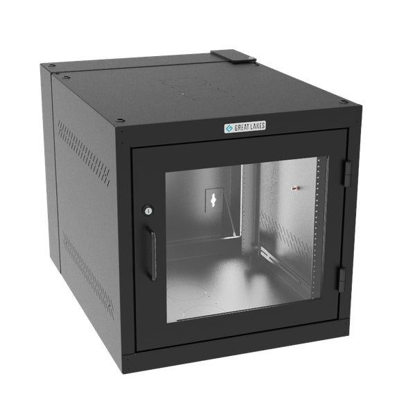 Armoire murale Vertiv Great Lakes GL24WDP-B-00 11U WD, profondeur de 30 po, porte en plexiglas, noire