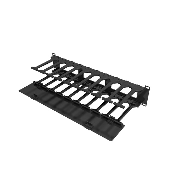 Vertiv VR VRA1022 2U Horizontal Cable Manager, 6 in. Deep, Single-Sided with Cover