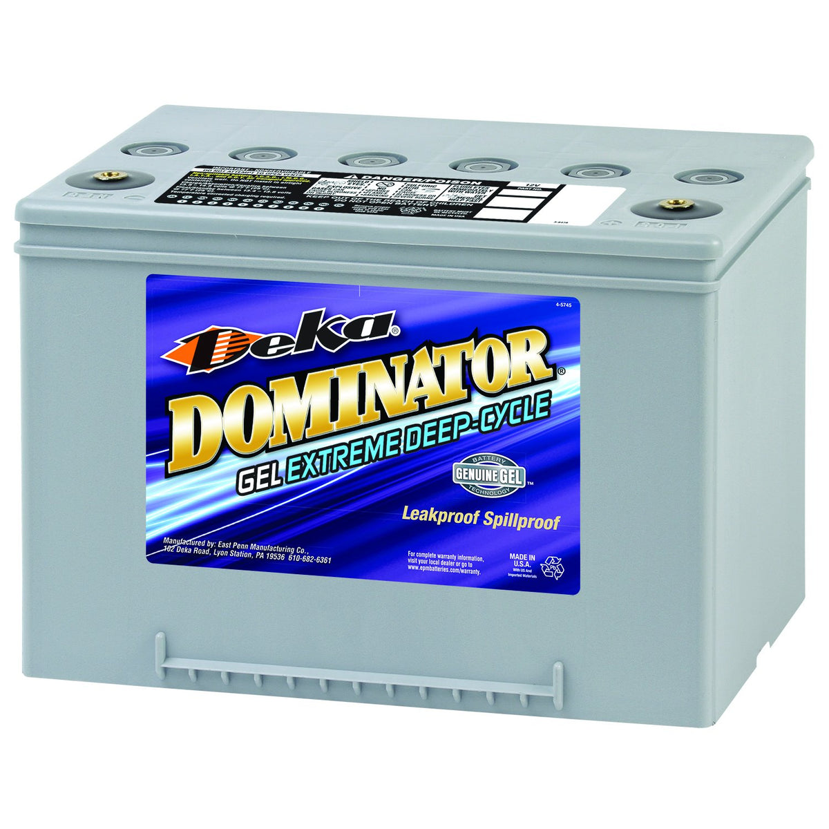 Batterie solaire à décharge profonde 12 V 60 Ah, gel, Deka Solar 8G34R