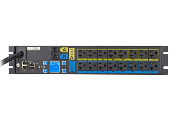 Bandeau d'alimentation (PDU) géré pour rack Eaton EMAU05-10, 2U, 24 A, 120 V, fiche NEMA L5-30P, (16) NEMA 5-20R