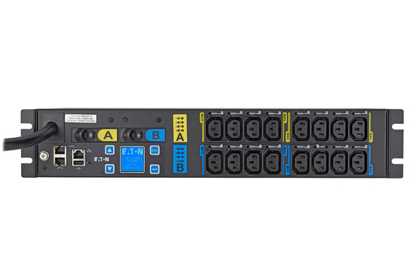 Bandeau d'alimentation (PDU) géré pour rack Eaton EMAU07-10, 2U, 24 A, 200-240 V, fiche NEMA L6-30P, (16) C13