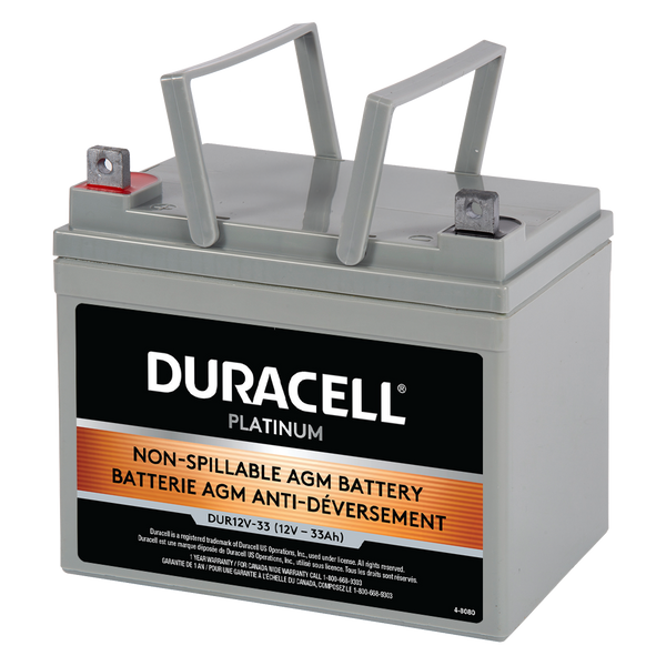12V 33Ah Sealed Lead Acid (SLA) AGM Battery, Duracell DUR12V-33