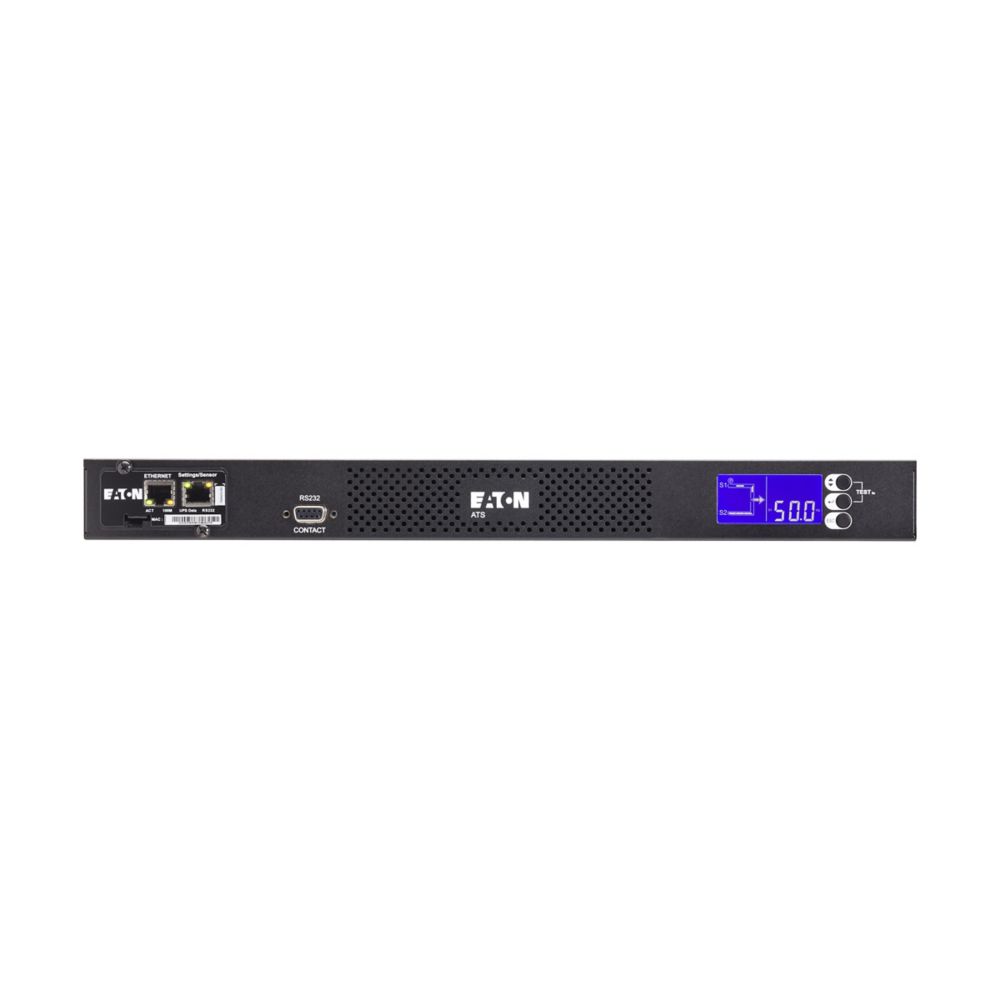 Eaton ATS Rack PDU EATS16N, 1U, (2) C20 Input, 3.84 kW, 200-240V, 16A, Single-Phase, Outlets: (8) C13, (1) C19