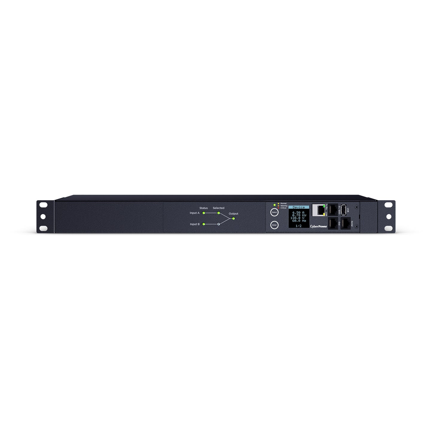 CyberPower Switched ATS PDU 20A120V 1U 10 Outlets