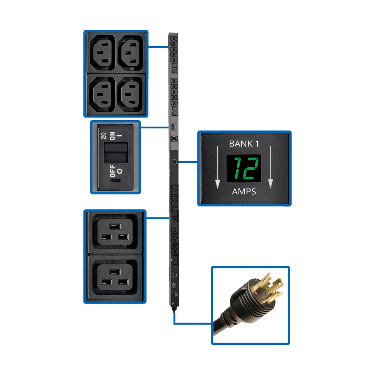 Tripp Lite PDUMV30HV2 Metered 30A 200-240V 0U Dual-Bank PDU