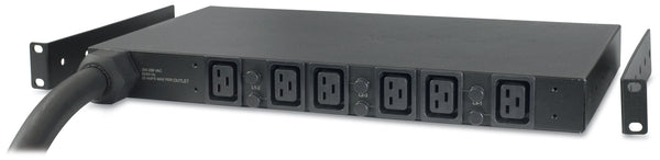 APC AP7526 Basic Rack PDU, 1U, 22kW, 6 C19 Outlets, 8 ft (2.44 m) Cord