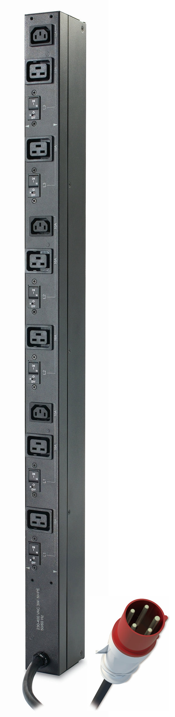 APC AP7555A Basic Rack PDU, Zero U, 22kW, 9 Outlets