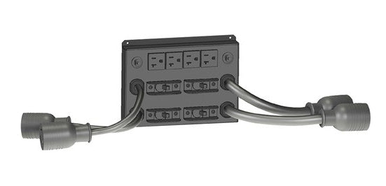Distribution de sortie (POD) Vertiv Liebert PD2-107, câblage fixe 4 fils (2PH+N+G), 4 prises NEMA L5-20R et 4 NEMA 5-15/20R