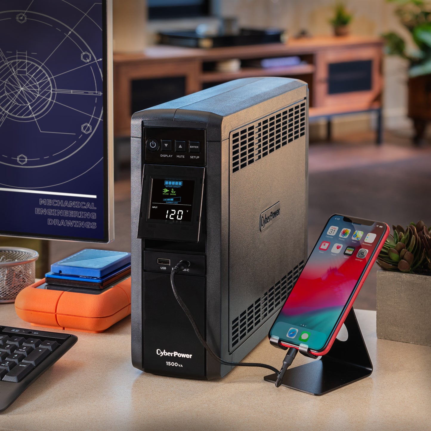 CyberPower CP1500PFCLCD 1500VA / 1000W Line Interactive UPS (Mini-Tower) — Feature detail