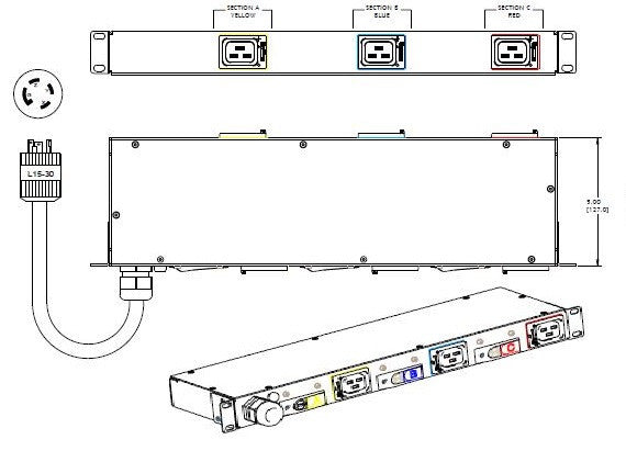 Eaton Rack PDU - EPDU BA 1U L15-30P 24A 1P OUT 3 X C19
