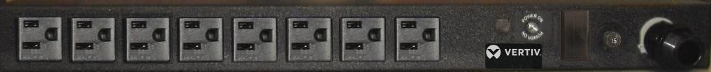 Vertiv Rack PDU - 0U/1U, 120V, 15A, 5-15P, (8) 5-15R, Basic Standard