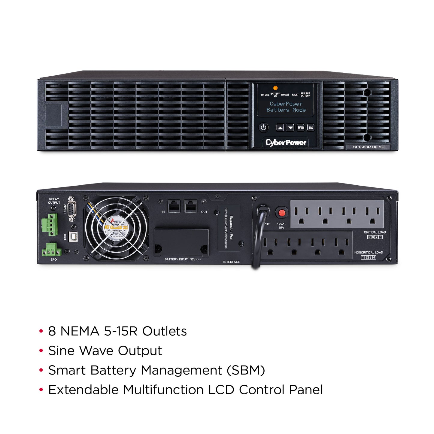 CyberPower OL1500RTXL2U 1500VA / 1350W Online UPS (Rackmount (2U)) — Feature detail