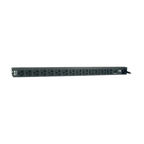 Tripp Lite PDU1420T 2.4kW Single-Phase 120V Basic PDU, 14 NEMA 5-15/20R Outlets, NEMA L5-20P Input, 15 ft. (4.57 m) Cord, 0U Vertical