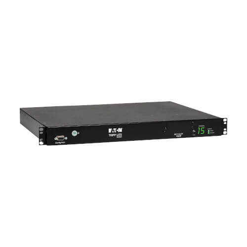 Tripp Lite PDUMH15HVAT 2.4kW Single-Phase Local Metered Automatic Transfer Switch PDU, Two 200-240V C14 Inlets, 10 C13 Outputs, 1U, TAA