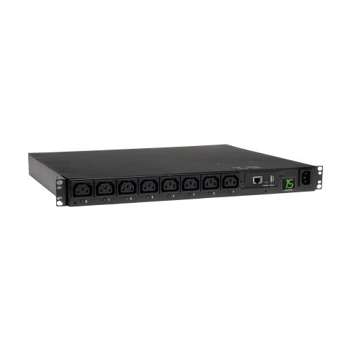 Tripp Lite PDUMH15HVNET 2.5kW Single-Phase 208/230V Switched PDU, LX Platform, 8 C13 Outlets, C14 Input 2m Cord, 1U Rack-Mount, TAA