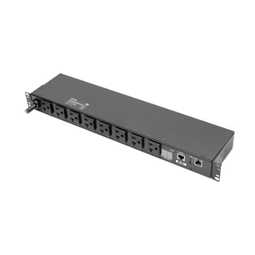 Tripp Lite PDUMH20NET2LX 1.9kW Single-Phase Switched PDU, LX Interface, 120V Outlets (8 5-15/20R), NEMA L5-20P/5-20P input, 12 ft. (3.66 m) Cord, 1U Rack, TAA