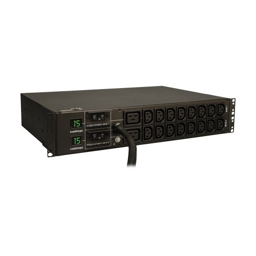 PDU avec compteur local Tripp Lite PDUMH30HV6 monophasé 5,5 kW, prises 16 C13 et 2 C19 (208/230 V), entrée L6-30P, cordon de 1,8 m, 2U, conforme TAA