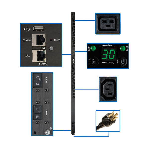 Tripp Lite PDU 5/5.8KW Single-phase Monitored (PDUMNV30HV2LX)