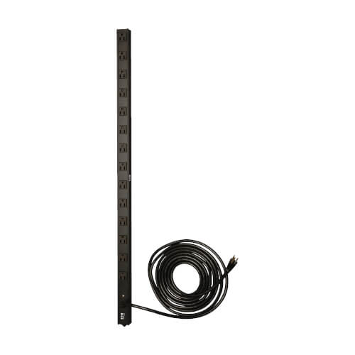 Tripp Lite PDUV15 1.4kW Single-Phase 120V Basic PDU, 14 NEMA 5-15R Outlets, NEMA 5-15P Input, 15 ft. (4.57 m) Cord, 0U Vertical