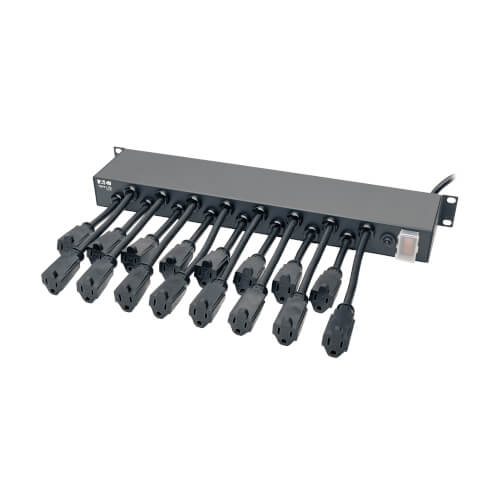 Tripp Lite PS1916D1U 16-Outlet 1U Rack-Mount AC Charger Power Strip, 120V, 15A, 15 ft. (4.57 m) Cord