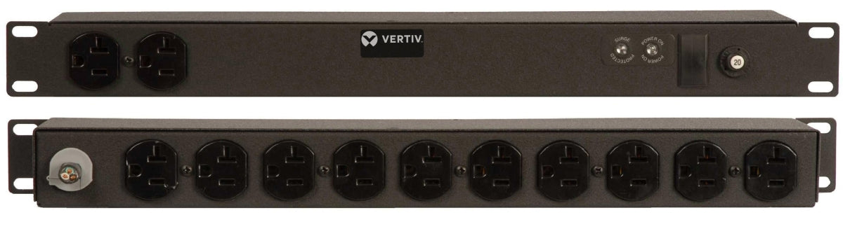 Vertiv Rack PDU - 1U, 120V, 20A, 5-20P, (12) 5-20R, Basic Surge
