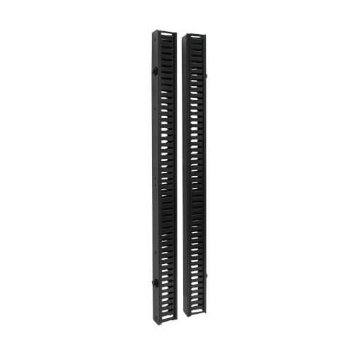 Gestionnaire de câbles vertical Tripp Lite SmartRack SRCABLEDUCTVRT de 6 pi (1,83 m), double conduit à doigts avec couvercle et montage sans outil