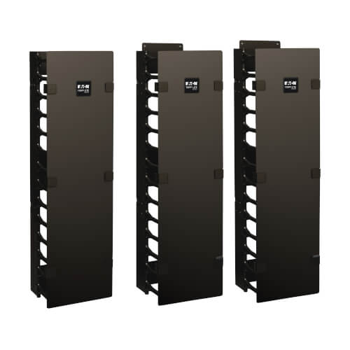 Gestionnaire de câbles vertical haute capacité Tripp Lite SmartRack SRCABLEVRT6, largeur de 6 po (15,24 cm), double conduit à doigts avec couvercle