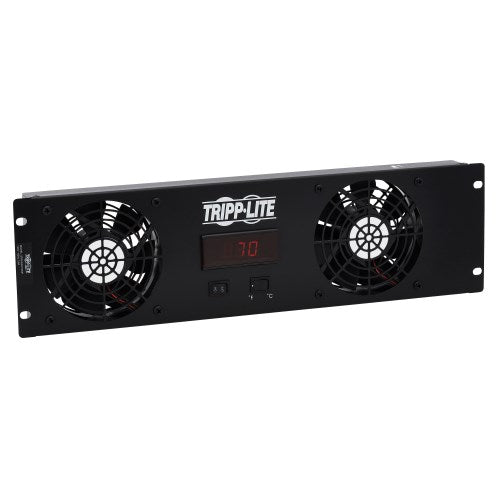 Tripp Lite SRFAN3UTEMP 3U Digital Temperature Sensor with 2 12VDC High-Performance Fans, Blanking Panel, LCD
