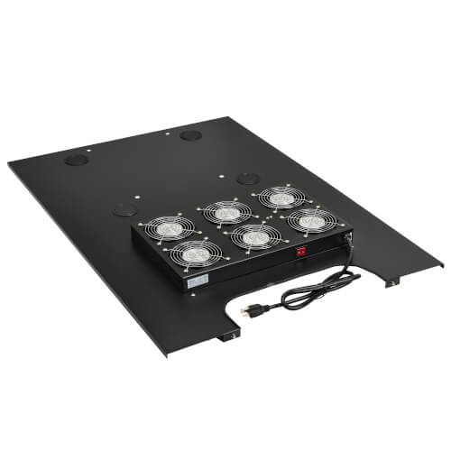 Tripp Lite SmartRack SRFANROOFDPWD Roof-Mounted Fan Panel for Deep and Wide Rack Enclosure Cabinets, 6 120V Fans, 630 CFM, 5-15P Plug