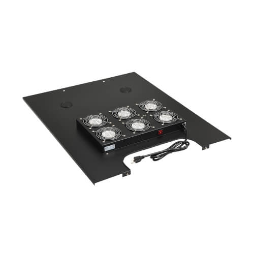 Tripp Lite SmartRack SRFANROOFWD Roof-Mounted Fan Panel for Wide Rack Enclosure Cabinets, 6 120V Fans, 630 CFM, 5-15P Plug