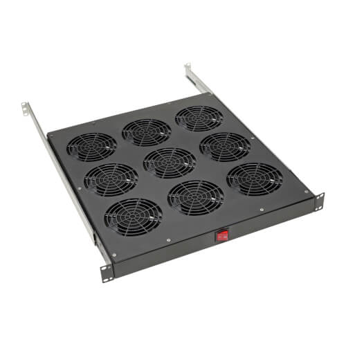 Tripp Lite SRFANTRAY9 Fan Tray for 19 in. Racks, 1U, 9 120V High-Performance Fans, 864 CFM, C14 Inlet