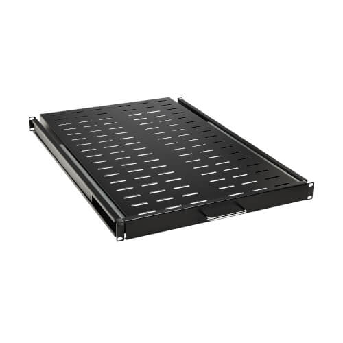 Tripp Lite SmartRack SRSHELF4PSLVENT Sliding Steel Rack Shelf, 1U, Vented, 28.3 in. Deep, Holds up to 50 lb. (23 kg)