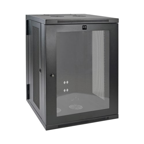 Armoire murale mi-hauteur Tripp Lite SmartRack SRW18USG 18U, profondeur commutateur, profil bas, dos à charnières, fenêtre en acrylique transparent
