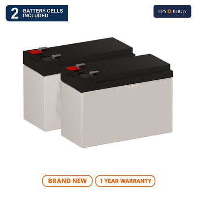 UPSPlusBattery compatible APC RBC 124 (Replacement) Battery replacement battery set with 2 battery cells, brand new, 1 year warranty