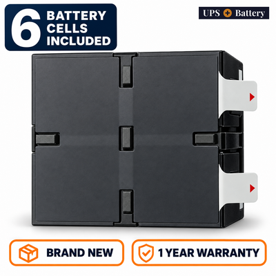 UPSPlusBattery compatible APCRBC228 replacement battery set with 6 battery cells, brand new, 1 year warranty
