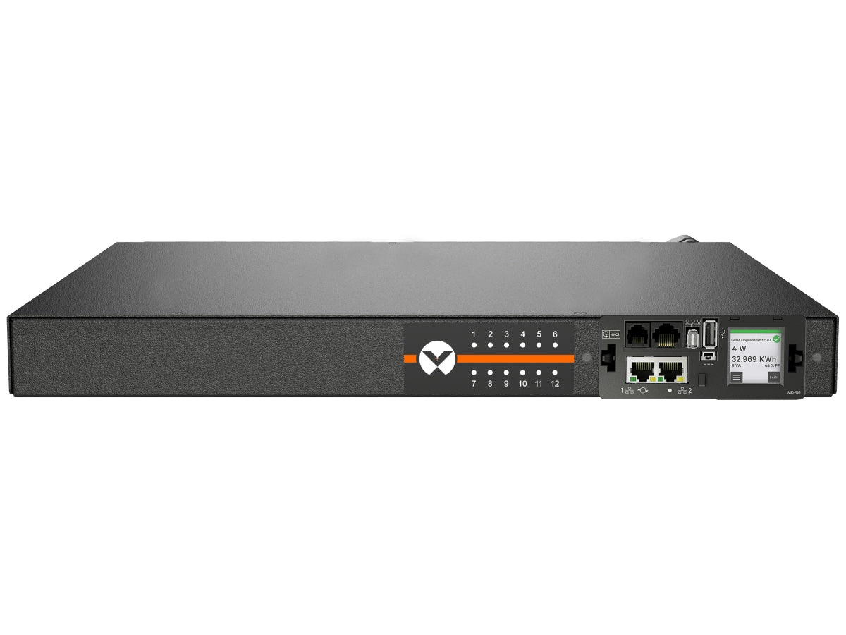 Vertiv 1U, 120V, 15A, 5-15P, (12) NEMA 5-15R, Switched Outlet Level Monitoring EC