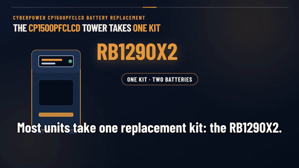 CyberPower CP1500PFCLCD battery replacement, RB1290X2 / RB1280X2B