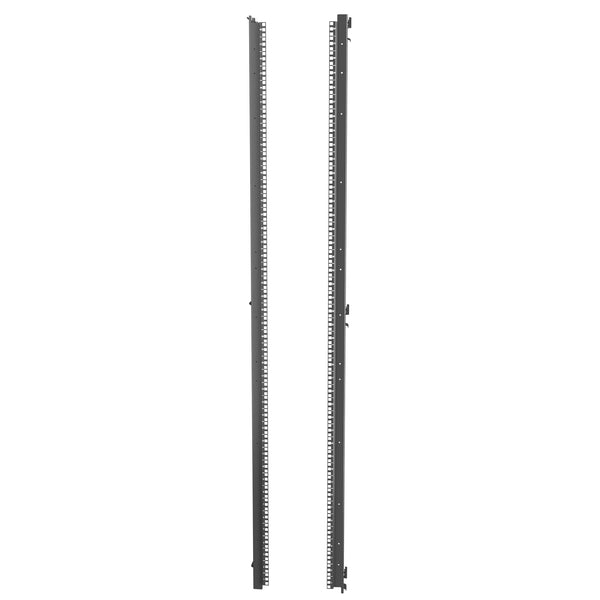Rails de serveur 19 po Vertiv VR VRA6014 42U, trous carrés, pour racks de 800 mm de large, noirs, paquet de 2