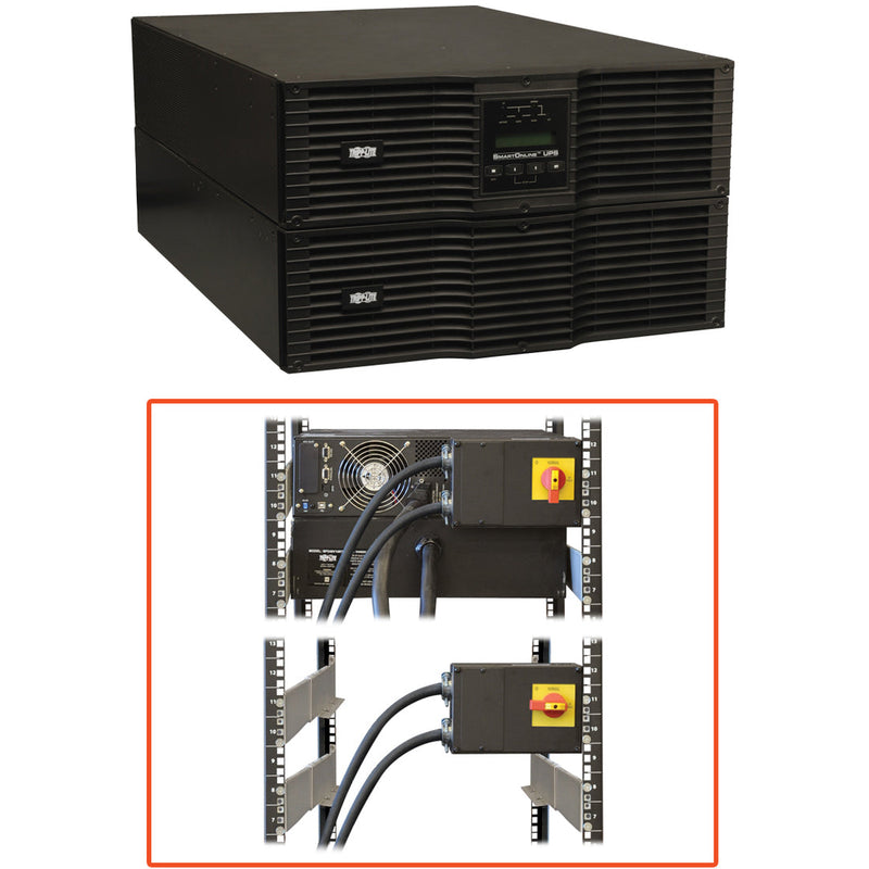 Tripp Lite SmartOnline SU8000RT3UHW 8000VA Tower/Rack-mountable UPS - SU8000RT3UHW - Double Conversion Online UPS, 220 V AC, Rack/Tower, 6U, 240 V AC,220 V AC,230 V AC, Hard Wire 3-wire, SmartOnline, 15 Minute, 6 Minute, 8 kVA/6.40 kW-UPSPLUSBATTERY