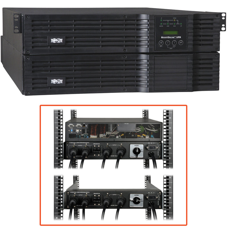 Tripp Lite SmartOnline SU8000RT4U 8000VA Tower/Rack Mountable UPS - SU8000RT4U - Double Conversion Online UPS, 110 V AC,220 V AC, Tower,Rack-mountable, 4U, 240 V AC, Hardwired, SmartOnline, 12 Minute, 5 Minute, 8 kVA/5.60 kW-UPSPLUSBATTERY
