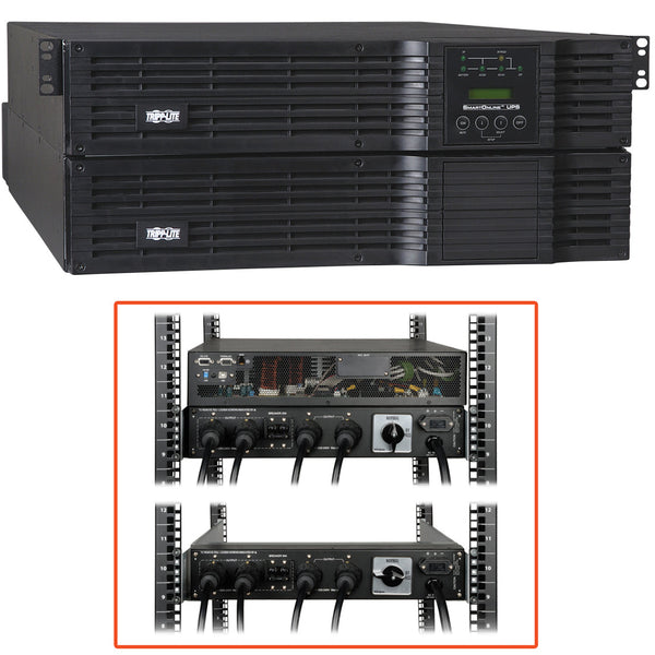Tripp Lite SmartOnline SU8000RT4U 8000VA Tower/Rack Mountable UPS - SU8000RT4U - Double Conversion Online UPS, 110 V AC,220 V AC, Tower,Rack-mountable, 4U, 240 V AC, Hardwired, SmartOnline, 12 Minute, 5 Minute, 8 kVA/5.60 kW-UPSPLUSBATTERY